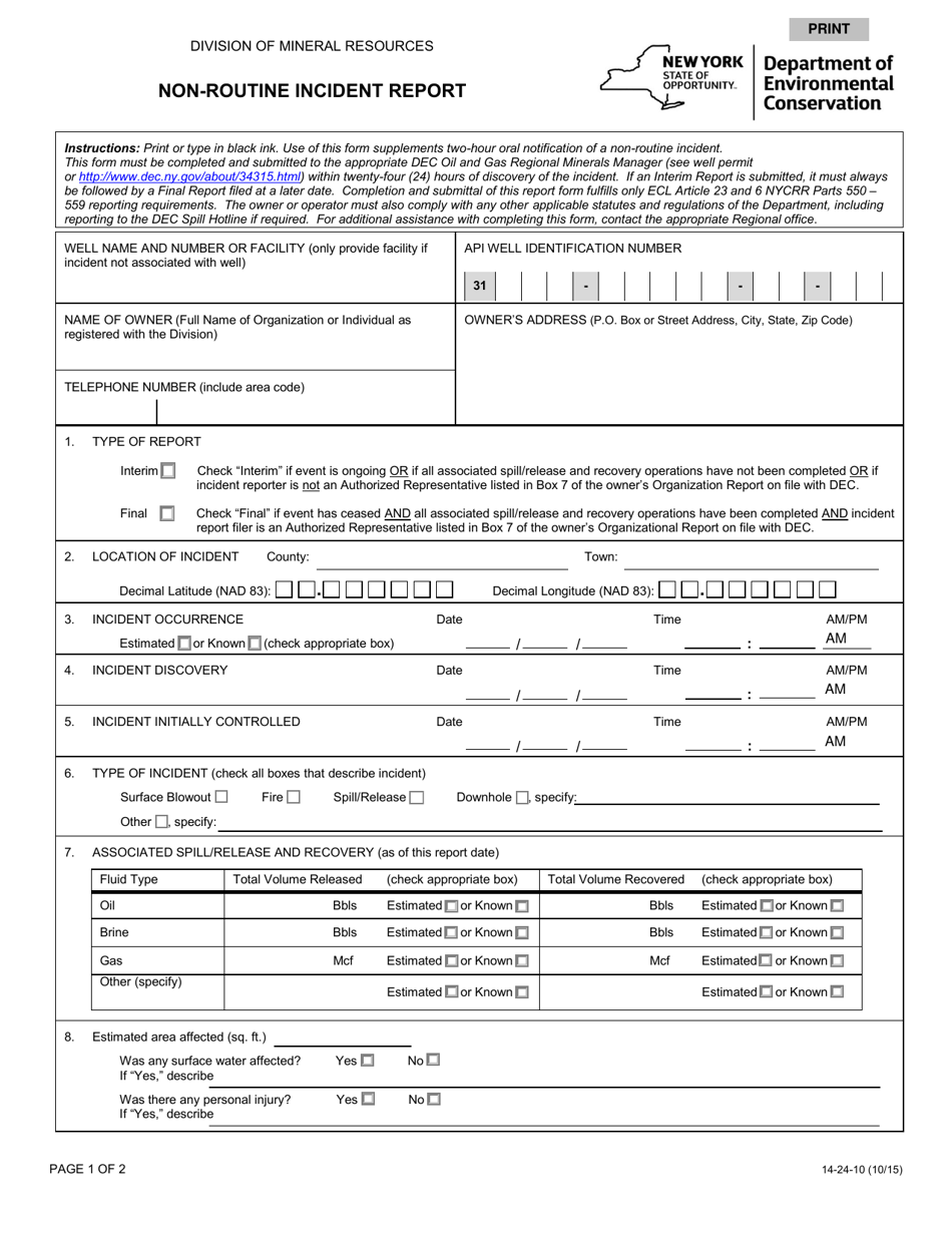 Form 14-24-10 - Fill Out, Sign Online and Download Fillable PDF, New ...