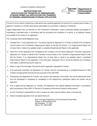Document preview: Instructions for Form 07-ST-1 Application for Transfer of Underground Storage Permit and Application for Transfer of Pending Underground Storage Application - New York