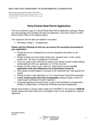 Party/Charter Boat Permit Application - New York