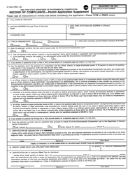 Form 47-19-2A Record of Compliance - Permit Application Supplement - New York