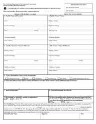 Document preview: 6 Nycrr Part 367 Notification Form for Redemption Center Registration - New York