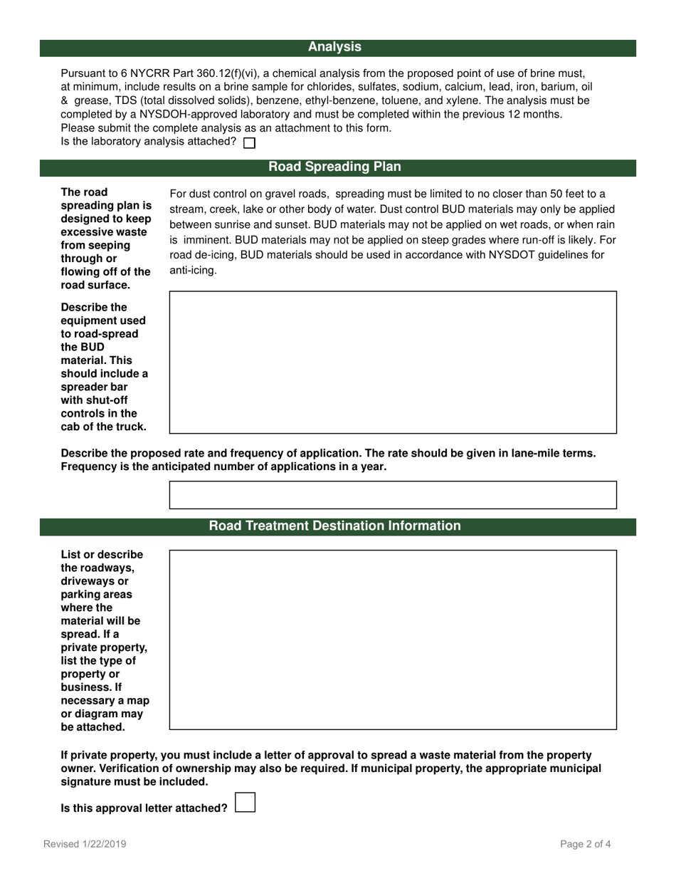 Beneficial Use Determination Petition - Brine for Road Treatment - New York, Page 2