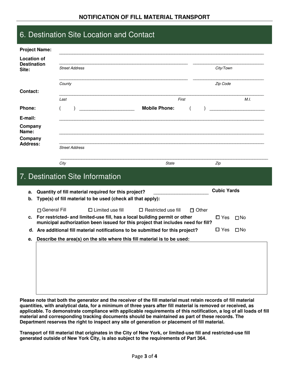 Notification of Fill Material Reuse - New York, Page 3