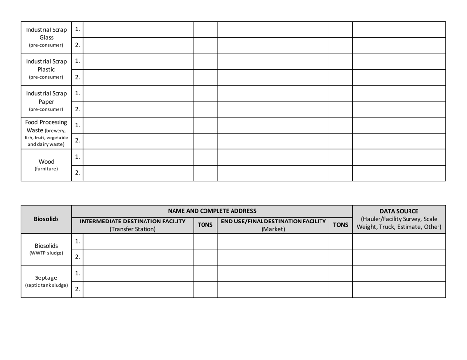 Annual Report Form - Planning Unit Recycling Report - New York, Page 12