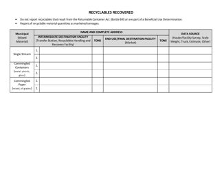 Annual Report Form - Planning Unit Recycling Report - New York, Page 3