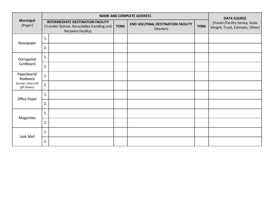 Annual Report Form - Planning Unit Recycling Report - New York, Page 4