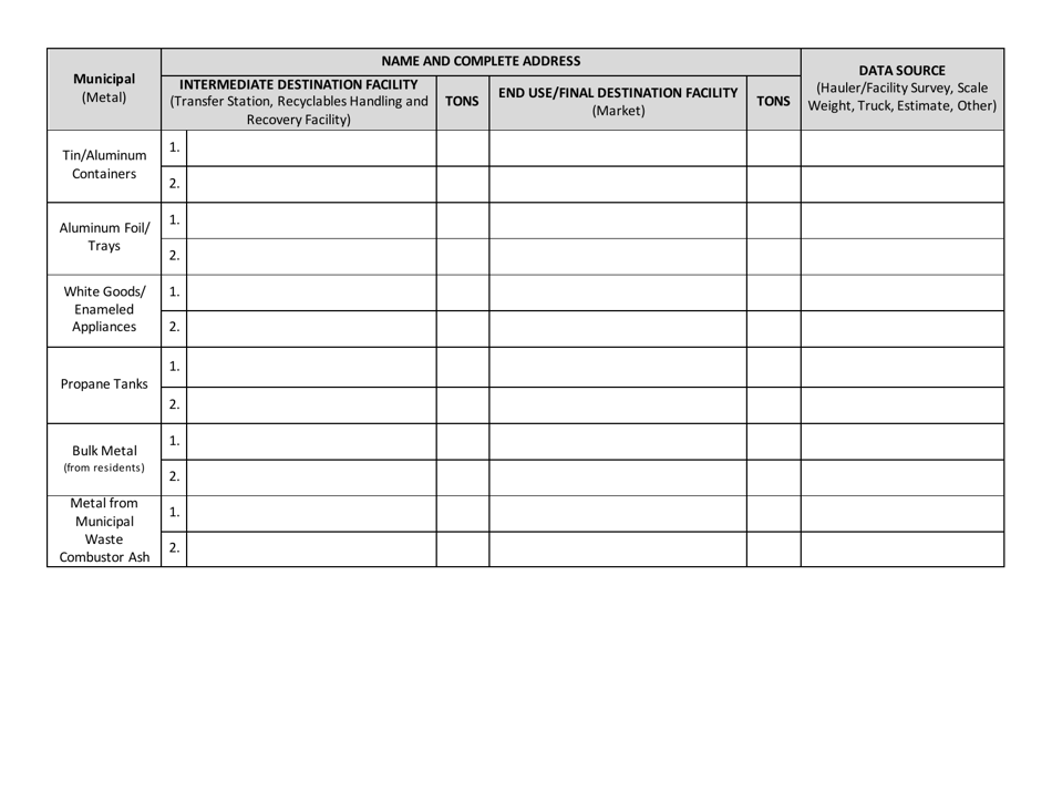 Annual Report Form - Planning Unit Recycling Report - New York, Page 5