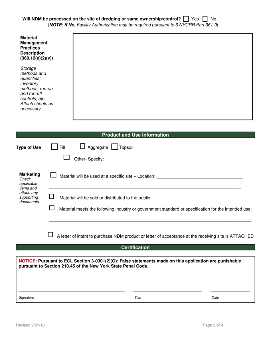 Beneficial Use Determination Petition - Navigational Dredged Material - New York, Page 3