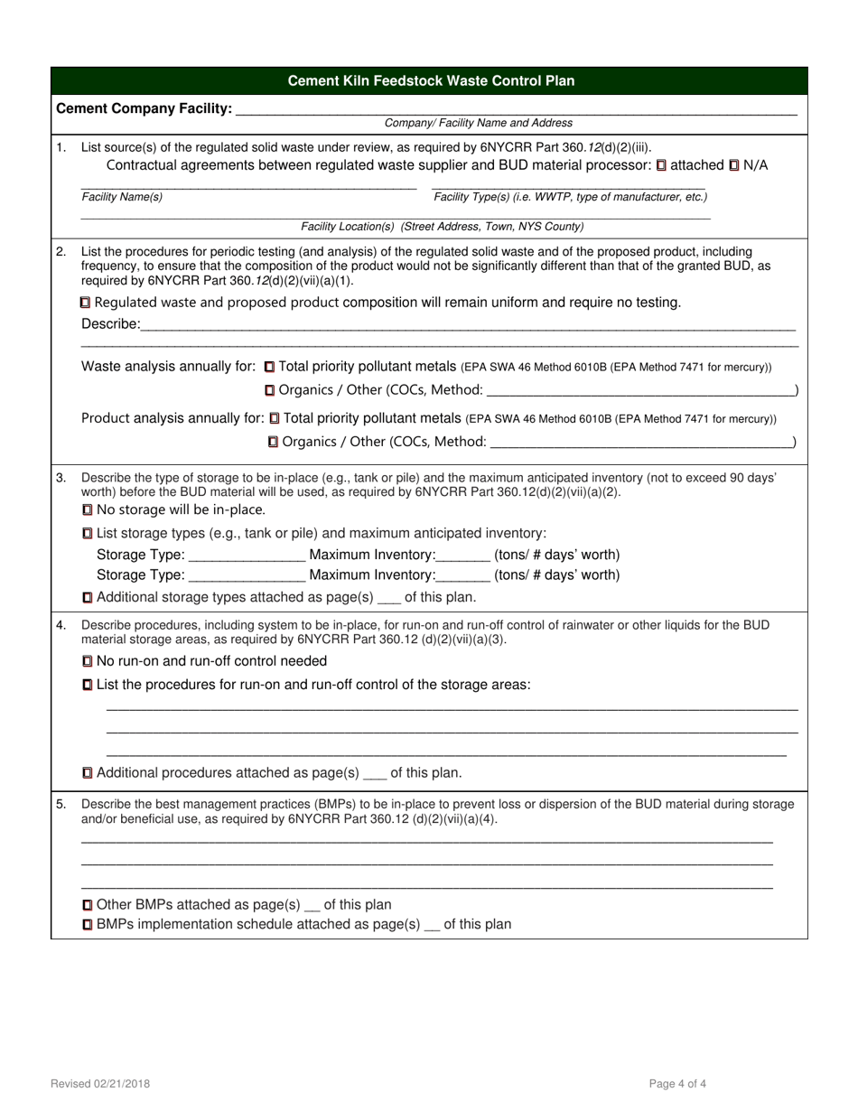 Beneficial Use Determination Petition - Cement Kiln Feedstock - New York, Page 4