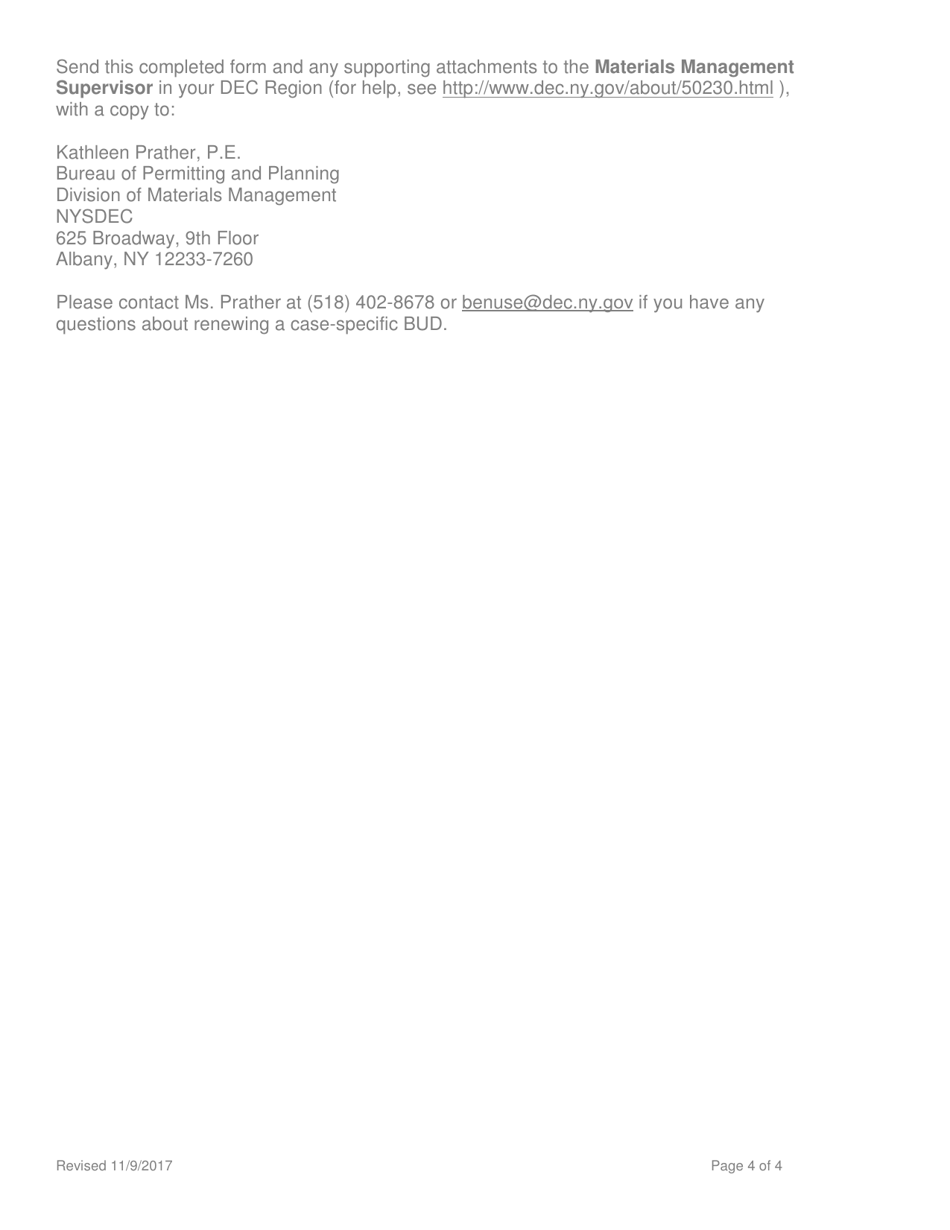 Beneficial Use Determination  Request for Renewal - New York, Page 4