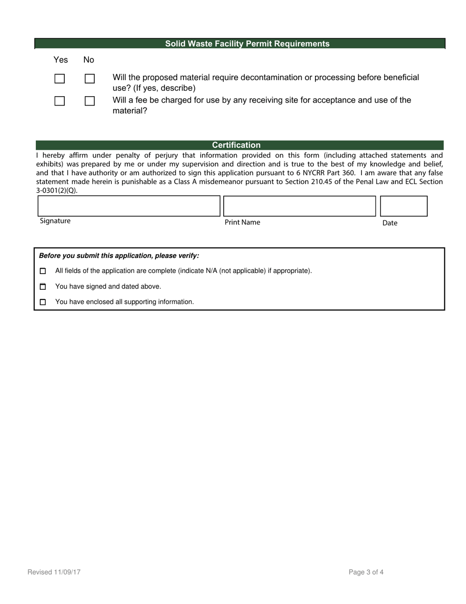 Beneficial Use Determination Petition - General - New York, Page 3