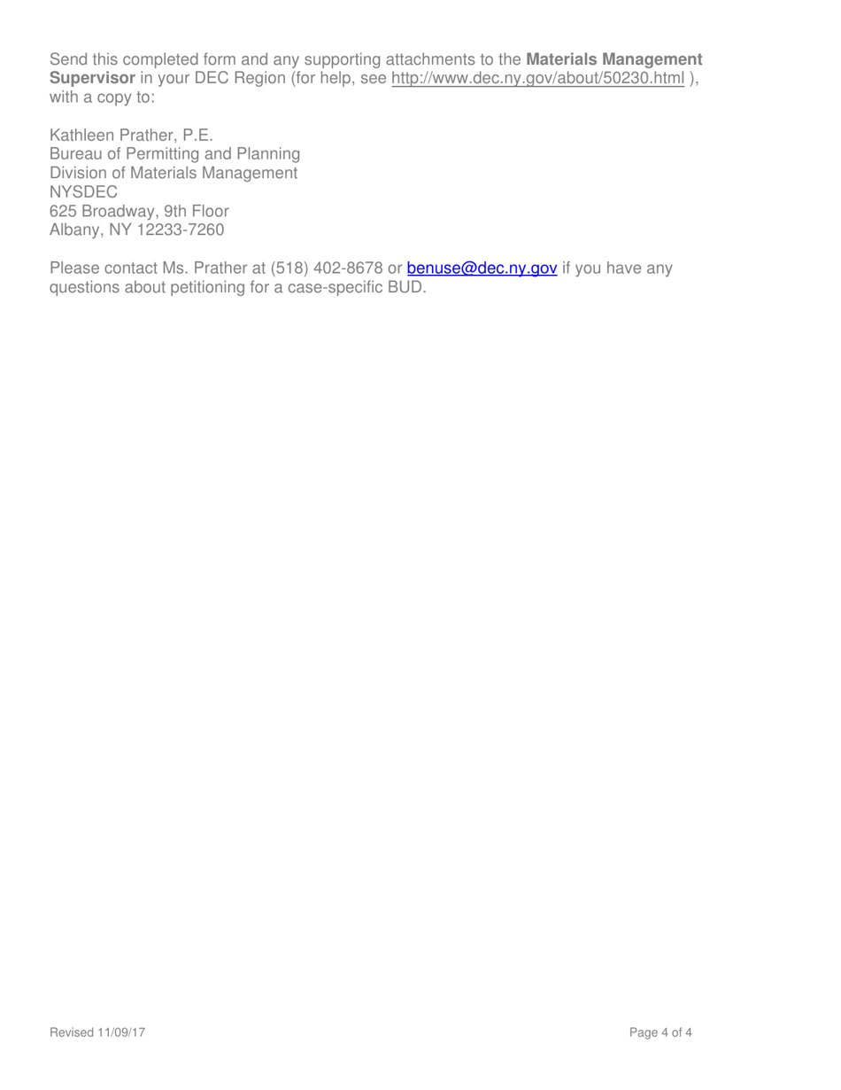 Beneficial Use Determination Petition - General - New York, Page 4