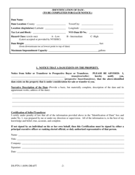 Form DS-PTN-1 Dam Safety - Form for Property Transfer Notices - Draft - New York, Page 2