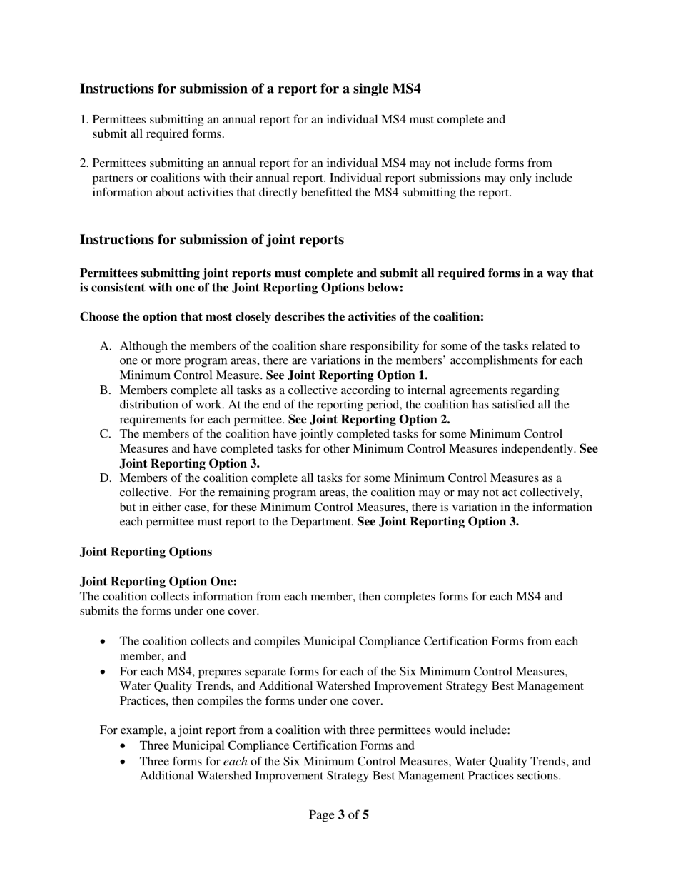 Instructions for Ms4 Annual Report - New York, Page 3