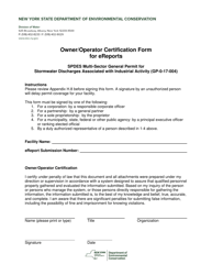 Document preview: Owner/Operator Certification Form for Ereports - New York