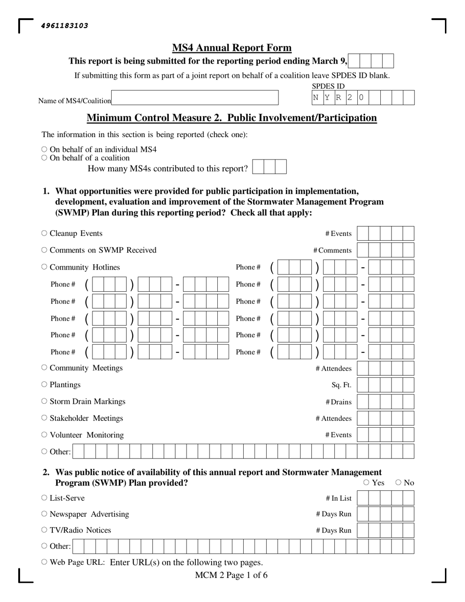 Ms4 Annual Report Form - New York, Page 12