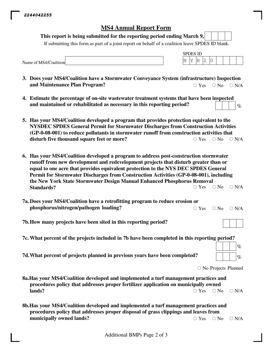 Ms4 Annual Report Form - New York, Page 34