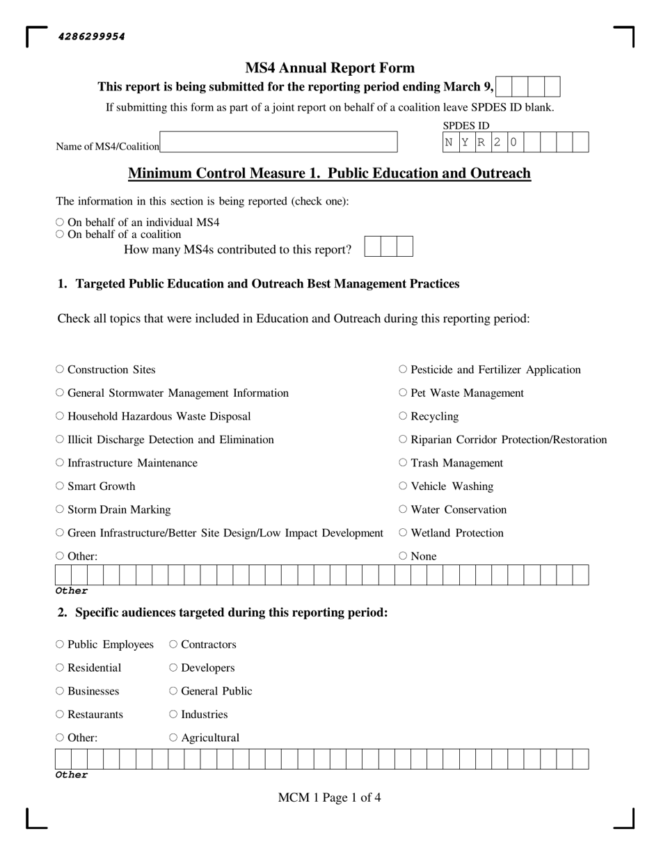 Ms4 Annual Report Form - New York, Page 8