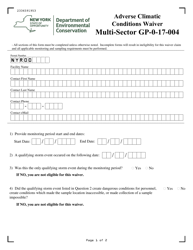 Document preview: Msgp Adverse Climatic Conditions Waiver Form - New York