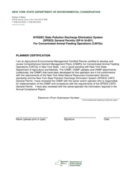 Document preview: Nysdec State Pollution Discharge Elimination System (Spdes) General Permits (Gp-0-16-001) for Concentrated Animal Feeding Operations (Cafos) - New York