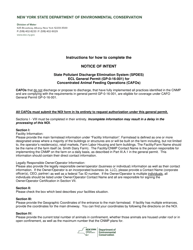 State Pollutant Discharge Elimination System (Spdes) Ecl General Permit (Gp-0-16-001) for Concentrated Animal Feeding Operations (Cafos) Notice of Intent - New York