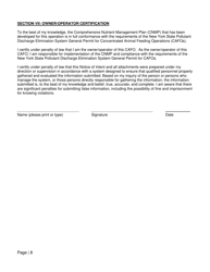 State Pollutant Discharge Elimination System (Spdes) Ecl General Permit (Gp-0-16-001) for Concentrated Animal Feeding Operations (Cafos) Notice of Intent - New York, Page 8