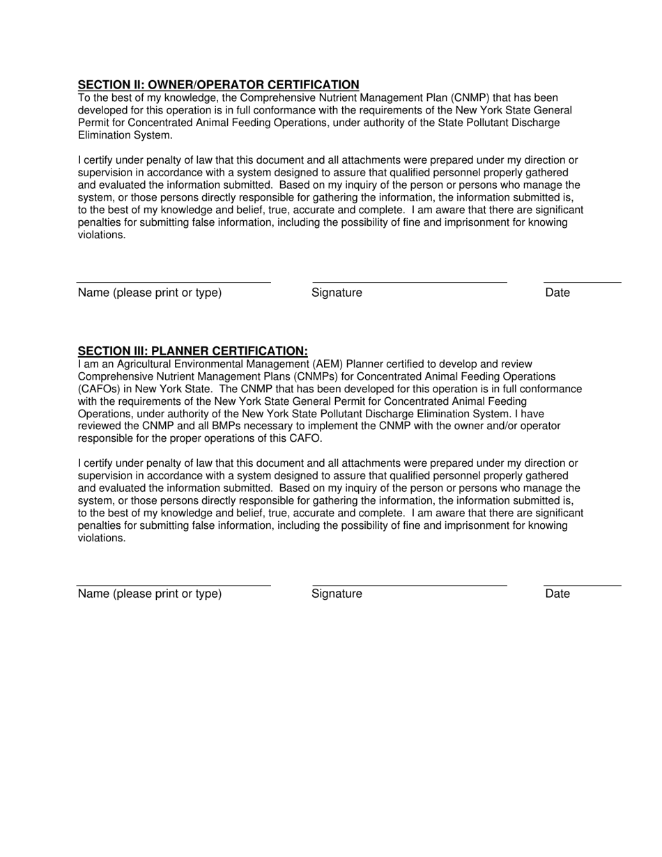 Comprehensive Nutrient Management Plan Certification - New York, Page 2