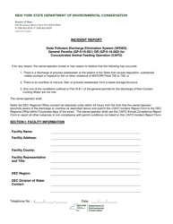 Document preview: Incident Report - State Pollutant Discharge Elimination System (Spdes) General Permits (Gp-0-16-001) or (Gp-0-16-002) for Concentrated Animal Feeding Operation (Cafo) - New York