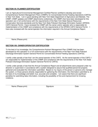 State Pollutant Discharge Elimination System (Spdes) General Permits (Gp-0-16-001) or (Gp-0-16-002) for Concentrated Animal Feeding Operations (Cafos) Annual Compliance Report - New York, Page 11