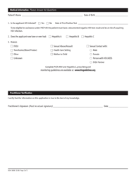 Form DOH-3608 &quot;Uninsured Care Programs - Medical Eligibility Form&quot; - New York, Page 2
