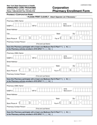 Corporation Pharmacy Enrollment Form - New York, Page 2