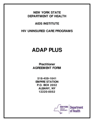 Adap Plus Practitioner Agreement Form - New York