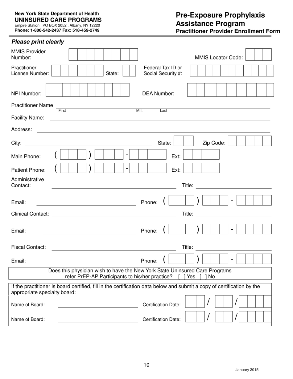 Practitioner Specialty Provider Agreement - Pre-exposure Prophylaxis Assistance Program (Prep-Ap) - New York, Page 10