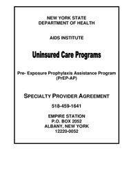 Prep-Ap Specialty Provider Agreement - New York