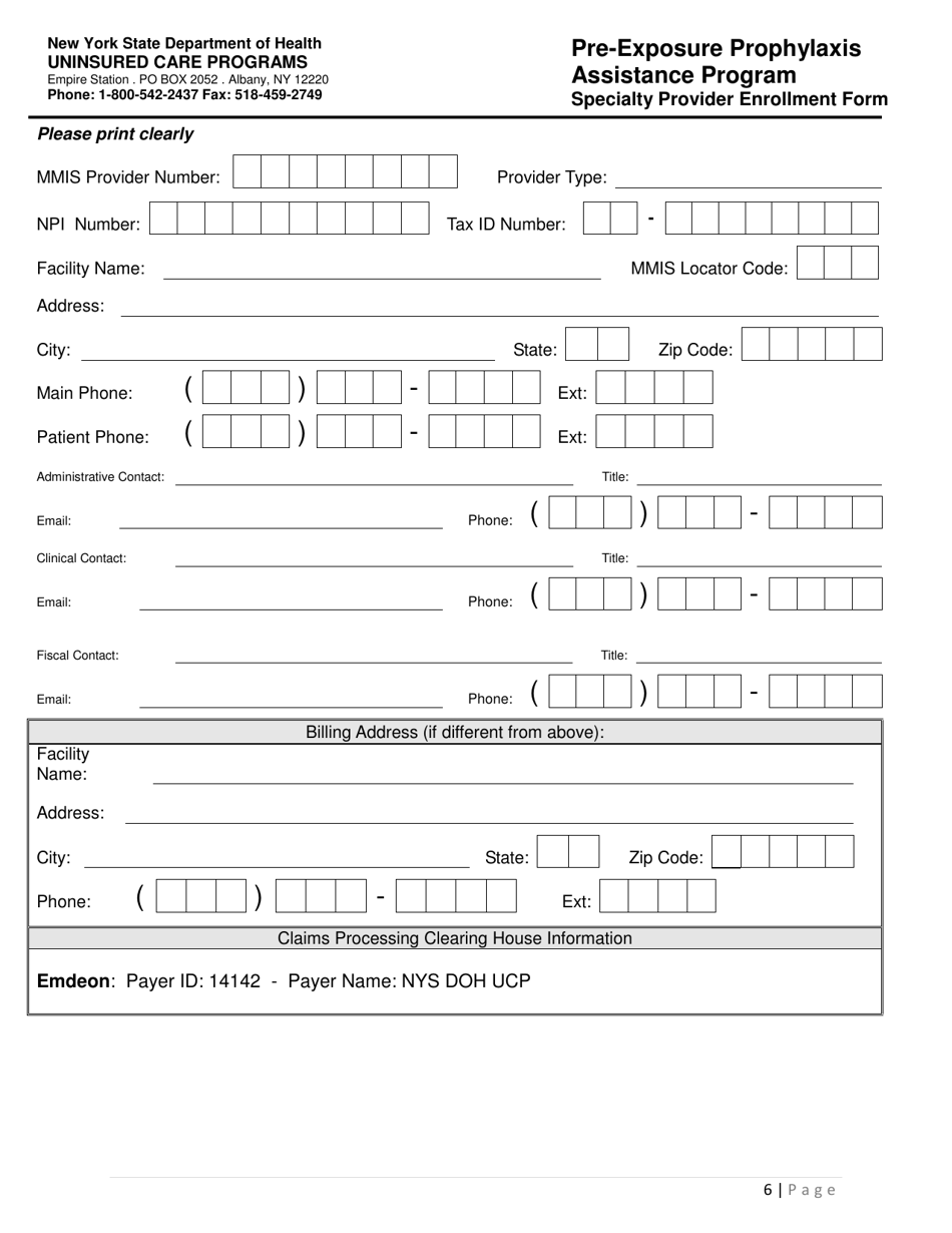 Prep-Ap Specialty Provider Agreement - New York, Page 6