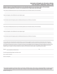 Form DOH-2557FR Authorization for Release of Health Information and Confidential HIV-Related Information - New York (French), Page 2