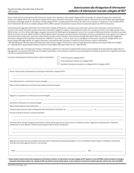 Form DOH-2557IT Authorization for Release of Health Information and Confidential HIV-Related Information - New York (Italian)