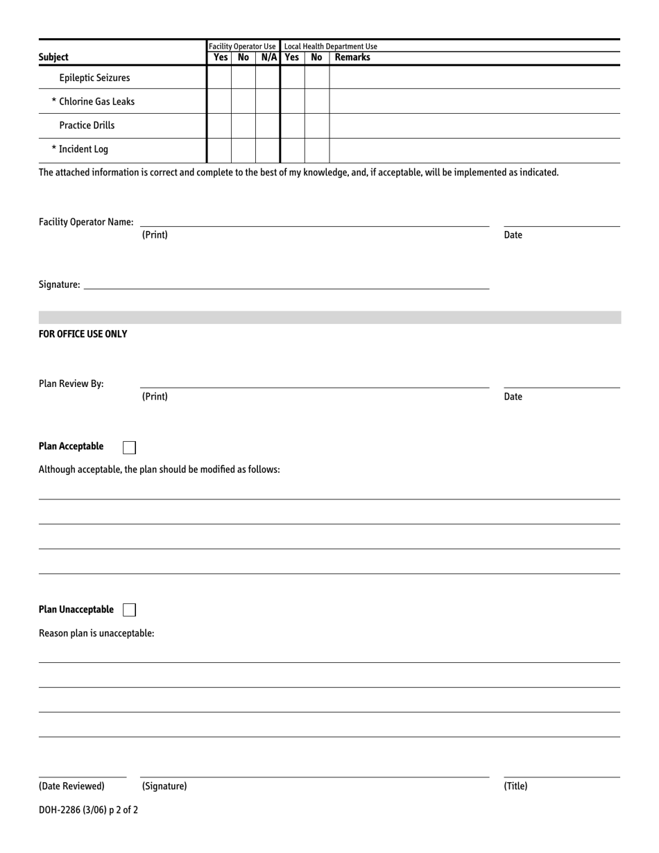 Form DOH-2286 - Fill Out, Sign Online and Download Printable PDF, New ...