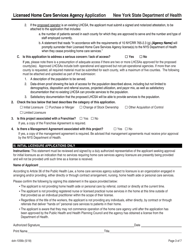 Form DOH-1056B Licensed Home Care Services Agency Application - New York, Page 3