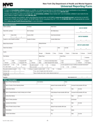 Form PD-16 Universal Reporting Form - New York City