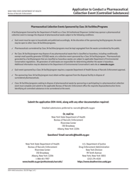 Form DOH-4446 Application to Conduct a Pharmaceutical Collection Event (Controlled Substances) - New York, Page 3