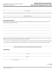 Formulario DOH-5211-ES Nombramiento De Representante Para Controlar Disposicion De Los Restos - New York (Spanish)