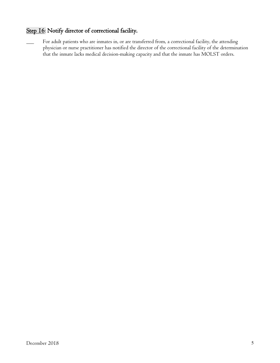 Checklist #3: Adult Hospital, Hospice or Nursing Home Patients Without Medical Decisionmaking Capacity Who Do Not Have a Health Care Proxy, and Decision-Maker Is Public Health Law Surrogate (A Surrogate Selected From the Surrogate List) - New York, Page 5