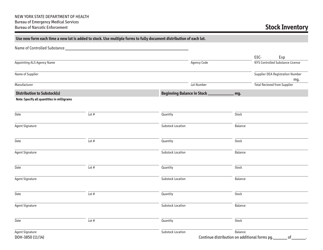 Form DOH-3850 Stock Inventory - New York