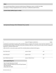 Form DOH-4352 Controlled Substance Report for Emergency Medical Services Agencies - New York, Page 2