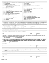 Form DOH-4081 Initial Limited Service Laboratory Registration Application - New York, Page 2
