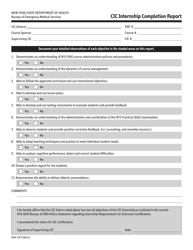 Document preview: Form DOH-3377 Cic Internship Completion Report - New York