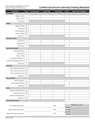 Document preview: Form DOH-4451 Certified Lab Instructor Internship Tracking Worksheet - New York