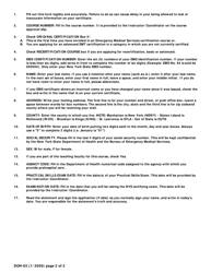 Form DOH-65 Application for Emergency Medical Services Certification - New York, Page 2