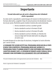 Document preview: Form DOH-5130 Alternative Format Supplement - Options to Receive Information if You Are Blind or Visually Impaired - New York (Italian)